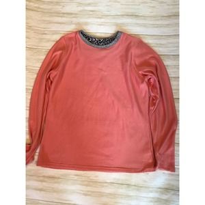 Climate Right soft coral orange and gray base layer shirt Size XL